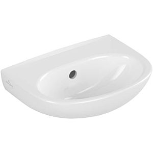 Villeroy et Boch O.novo lavabo 43403601 36x27,5cm, ovale, avec trop-plein, trous de robinetterie pré-percés sur le côté, blanc
