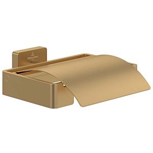 Villeroy und Boch Elements Striking Toilettenpapierhalter TVA15201300076 131x45x115mm, mit Deckel, brushed gold