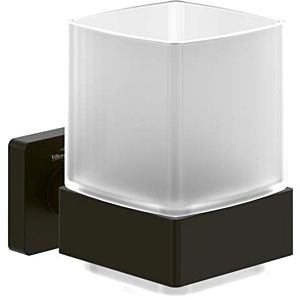Villeroy and Boch Elements Striking glass holder TVA152019000K5 99x100x123mm, frosted glass, matt black