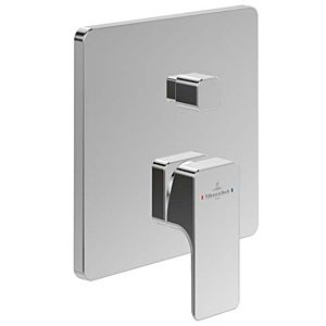 Villeroy and Boch Subway 3.0 trim set TVS11200300061 concealed single lever bath mixer, with diverter, wall mounting, chrome