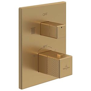 Villeroy and Boch Mettlach trim set TVS12600300076 concealed thermostat with two-way volume control, brushed gold