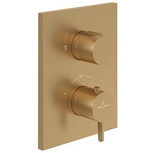 Villeroy and Boch Conum trim set TVS12700200076 concealed thermostat with two-way volume control, wall mounting, brushed gold