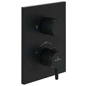 Villeroy and Boch Conum trim set TVS127002000K5 concealed thermostat with two-way volume control, wall mounting, matt black