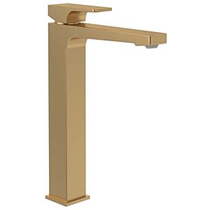 Villeroy and Boch Architectura Square basin mixer TVW12500200076 raised, with push-open waste set, brushed gold