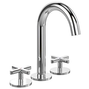 Villeroy and Boch Loop + Friends three-hole basin mixer TVZ10600900061 cross handle, without waste set, chrome