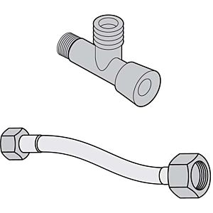 Villeroy and Boch water connection set V9901900 hose 1/2 x 3/8 x 300 mm, angle valve 1/2x3/8