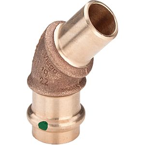 Viega elbow 110949 22 mm, 45 °, gunmetal or silicon bronze, SC-Contur, spigot end