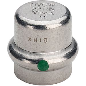 Viega Sanpress Inox cap 452858 15mm, stainless steel, SC-Contur