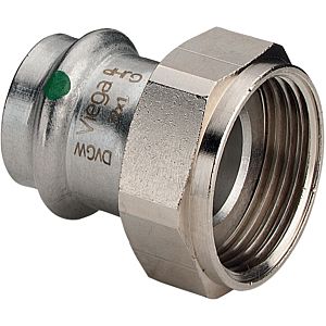 Viega Sanpress Inox screw connection 437992 54 mm x G 2 1/2, stainless steel, flat sealing, SC-Contur