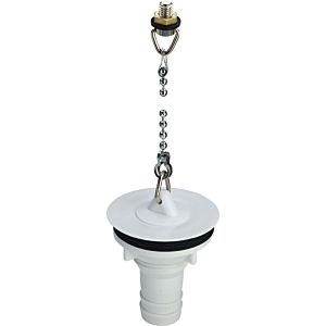 Viega drain valve 105624 G 3 / 4xDN 50, plastic white, with plug, chain holder, ball chain