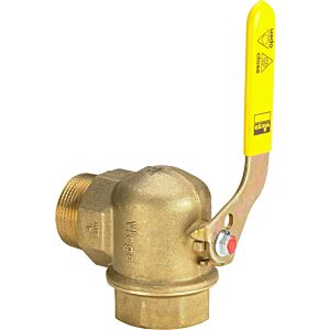 Viega gas meter ball valve 525125 R/Rp 3/4, brass, corner, for two-socket gas meter