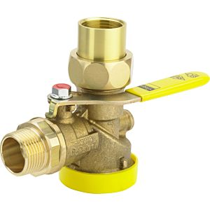 Viega gas meter ball valve 526283 R/Rp 1, brass, corner, for single-pipe gas meter