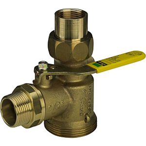 Viega gas meter ball valve 618469 Rp 1, 4 cbm, brass, corner, with gas flow monitor K