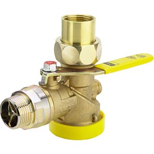 Viega gas meter ball valve 526818 R/Rp 1, brass, corner, with TAE