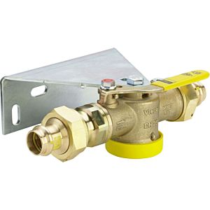 Viega gas meter ball valve 528669 22 mm, brass, SC-Contur, straight version