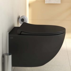 Vitra Sento WC siège 120-083R409 36,5x45cm, avec abaissement automatique, avec fermeture rapide, noir mat
