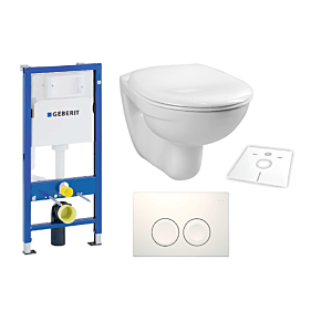 WC Set Renovierung, inkl. Geberit Duofix Vorwandelement, WC mit WC-Sitz, Delta Betätigungsplatte