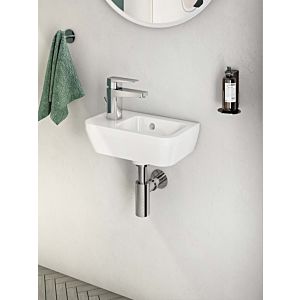 Vitra Integra Lave-mains 7090L003-0028 37x22cm, blanc, vasque à droite, plateforme de robinetterie à gauche, trop-plein, sans trou pour robinetterie