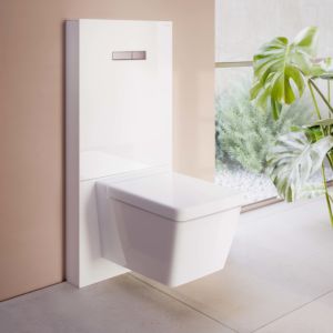 Vitra Vitrus réservoir sur pied 770-5760-01 façade en verre blanc , 3/6 l, pour WC compact , sans robinet