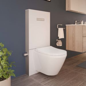 Vitra Vitrus standing cistern 770-5770-01 white glass front, 3/6 l, for Compact WC with bidet function, with tap
