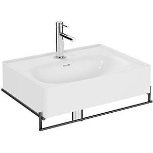Vitra Equal washbasin set 64081 with washbasin 60 cm, white high gloss VC, with metal towel holder matt black