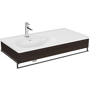 Vitra Equal washbasin set 64089 102.5x52cm, with asymmetric furniture washbasin, white VC, with wooden panel elm