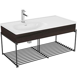 Vitra Equal washbasin set 64092 102.5x52cm, furniture washbasin asymmetrical, white, shelf, with wooden panel elm