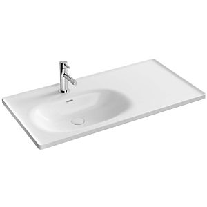 Vitra Equal washbasin 7243B403-0001 100x52cm, tap hole / overflow slot, basin on the left, shelf on the right, white high gloss VC
