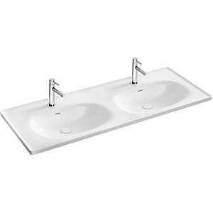 Vitra Equal double furniture washbasin 7244B403-0001 130x52cm, tap hole / overflow slot, white high gloss VC