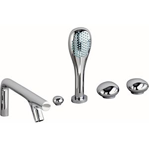 Vitra Istanbul -handle bath mixer A41813 projection spout 225mm, with shower set, bath rim mounting, chrome
