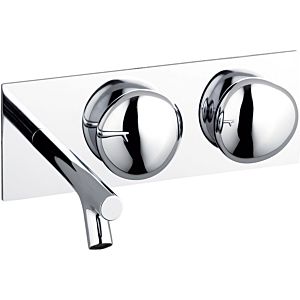 Vitra Istanbul wall-mounted two-handle basin mixer A41882 projection 180mm, with concealed body, chrome