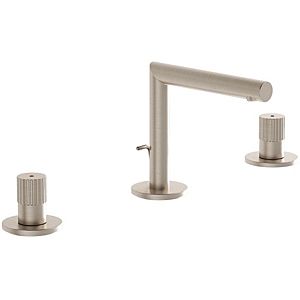 Vitra Origin -handle basin mixer A4259534 projection 127mm, with pop-up waste, three-hole installation, brushed nickel