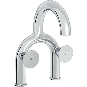 Vitra Liquid -handle basin mixer A42747 projection 175mm, two-hole installation, without pop-up waste, chrome