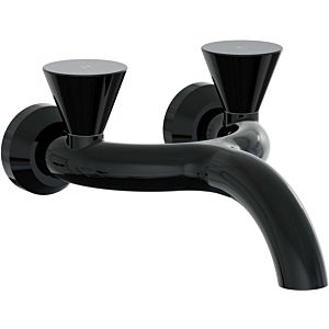 Vitra Liquid -handle basin mixer A4274839 projection 240mm, wall mounting, black high gloss
