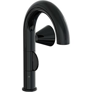 Vitra Liquid single lever basin mixer A4274939 projection 175mm, single hole installation, without pop-up waste, black high gloss