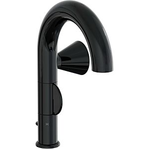 Vitra Liquid single lever basin mixer A4275039 projection 175mm, single hole installation, with pop-up waste G 2000 2000 /4, black high gloss
