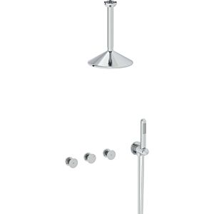 Vitra Liquid final assembly set A42777 concealed shower system, with overhead shower, chrome