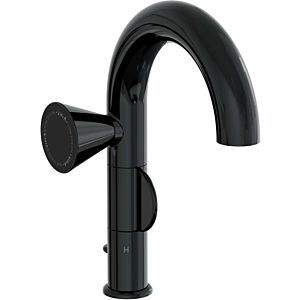 Vitra Liquid single lever basin mixer A4278639 projection 175mm, single hole installation, with pop-up waste G 2000 2000 /4, black high gloss