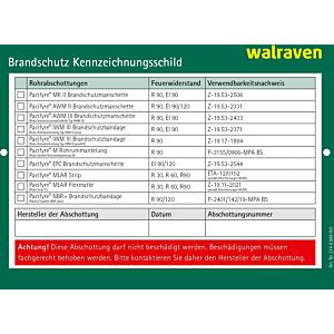 Walraven Pacifyre identification plate 2149999901 for walls and ceilings