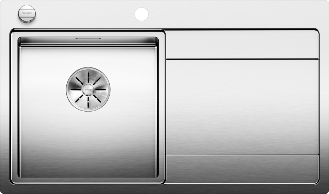 Blanco Divon ii 45 s-if évier 521657 86 x 51 cm, Inox soie, gauche, vidange télécommande avec commande rotative 2