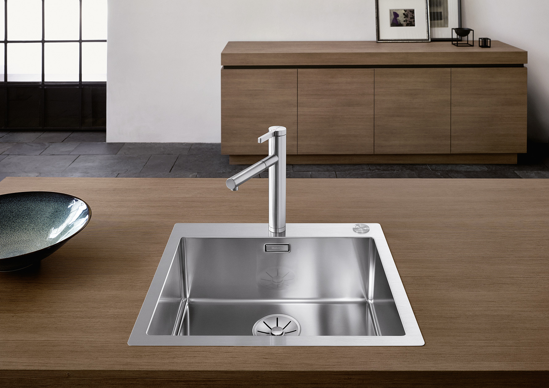 Blanco Claron évier 521633 500-IF / A , 56 x 51 cm, Inox , avec télécommande de vidange PushControl 2