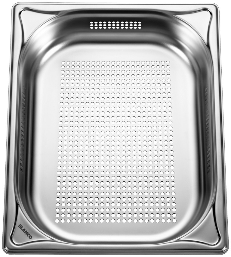 récipient de Blanco 574343 32,5x17,6x6,5cm, Inox , perforé, GN 2000 / 2 2
