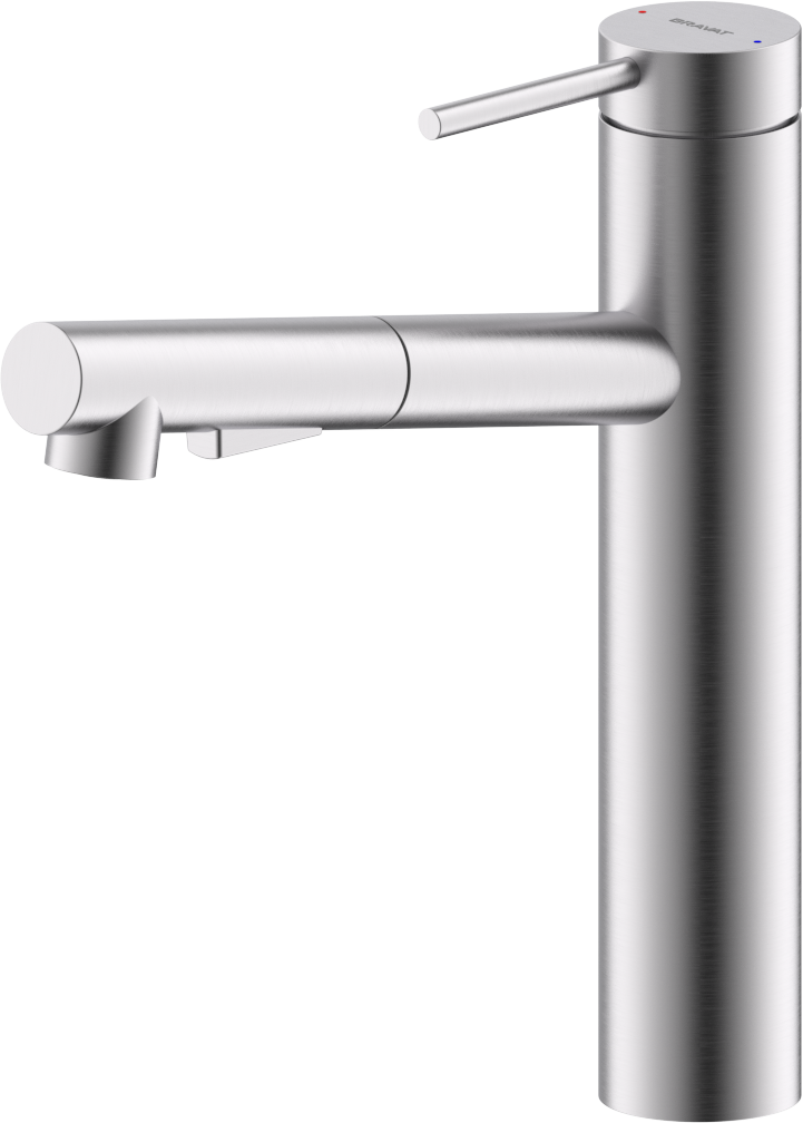 Robinet de cuisine Bravat Toronto 3544278 avec douchette extractible, acier inoxydable 2