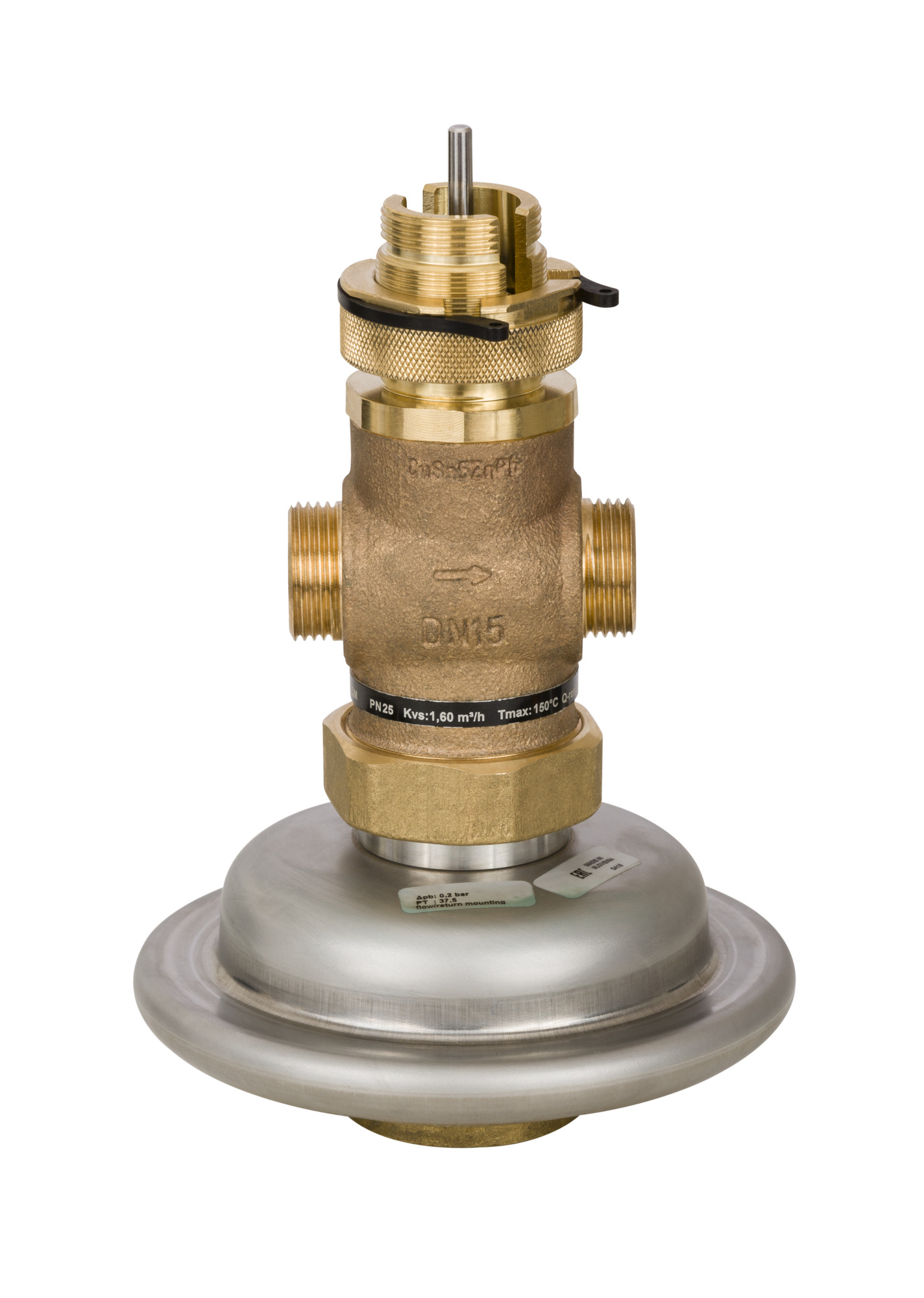 Régulateur de courant volumétrique Danfoss, avec contrôle, 003H6748 DN15, Kvs 1.6, PN25, RG5, G3/4 A 2