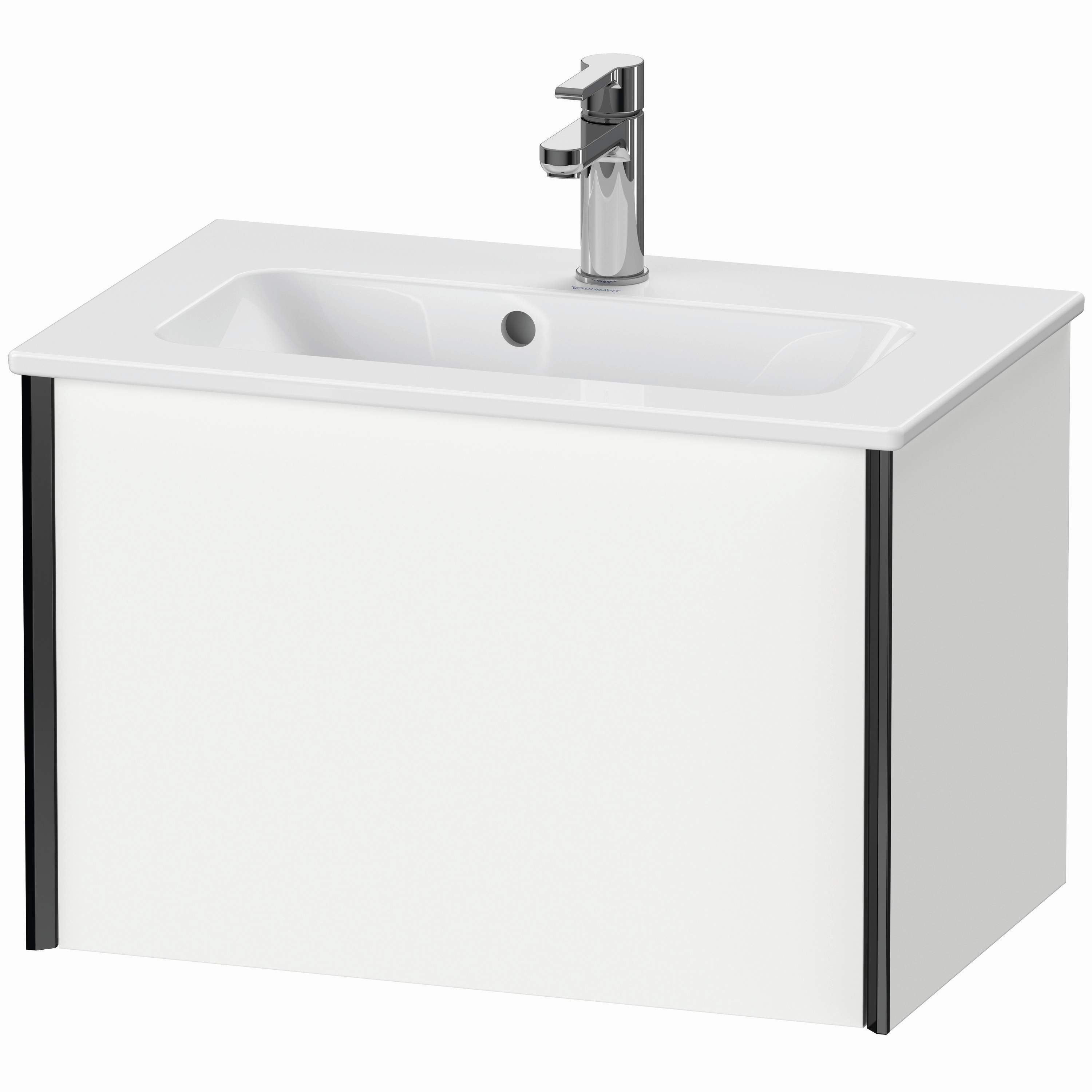XViu Duravit vasque XV40780B218 61 x 40 x 39 cm, blanc mat, 2000 coulissant, suspendu, noir mat 2
