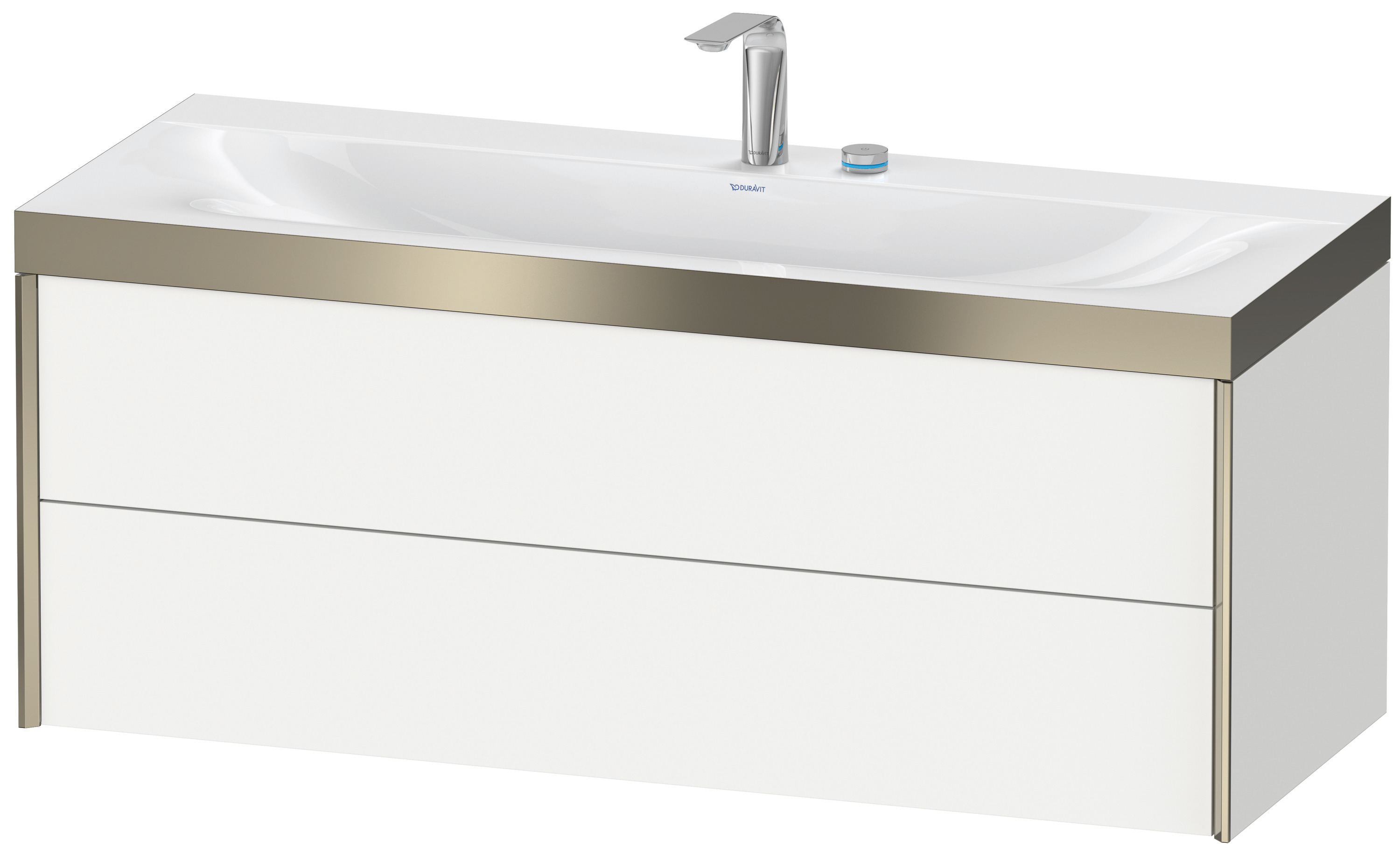 Duravit XViu vasque XV4617OB218P 120x48cm, 2 tiroirs, 2000 , noir mat, Cadres P, blanc mat 2