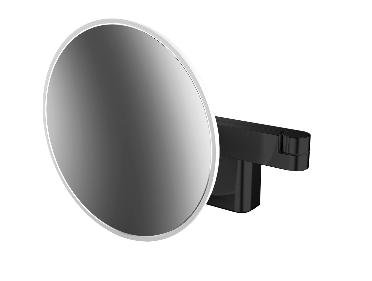 Emco evo LED rasage / Miroirs cosmétiques 109513330 noir, grossissement 5 fois, Ø 209 mm, 2 bras, rond 6
