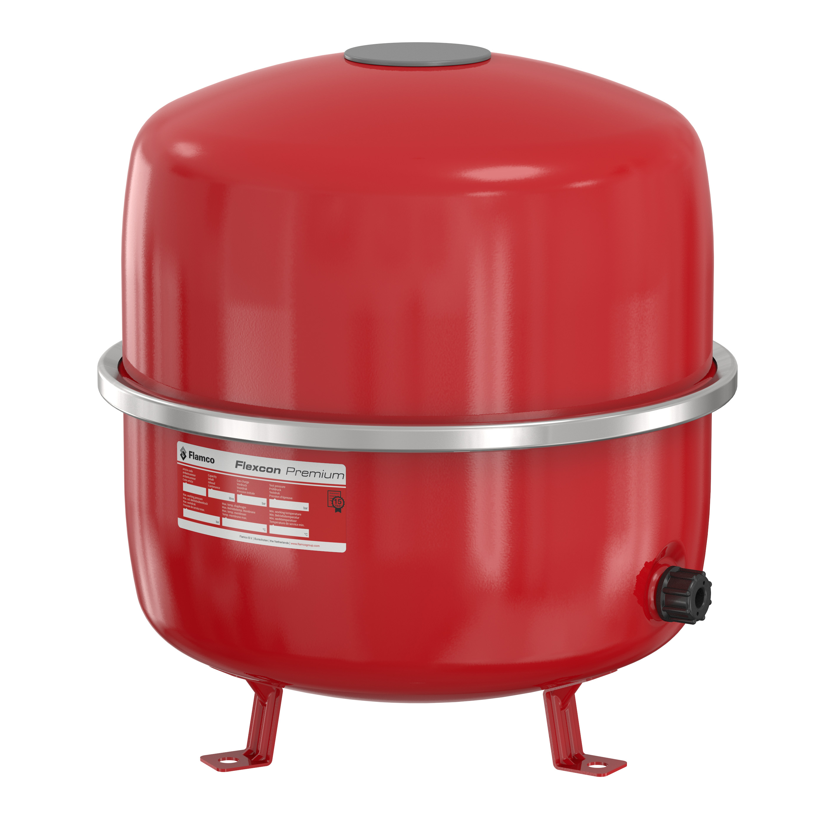 Flamco Vase d'expansion Flexcon 16956 35 l, 6 bar, R 3/4, pression d'entrée 2,5 bar, rouge 2