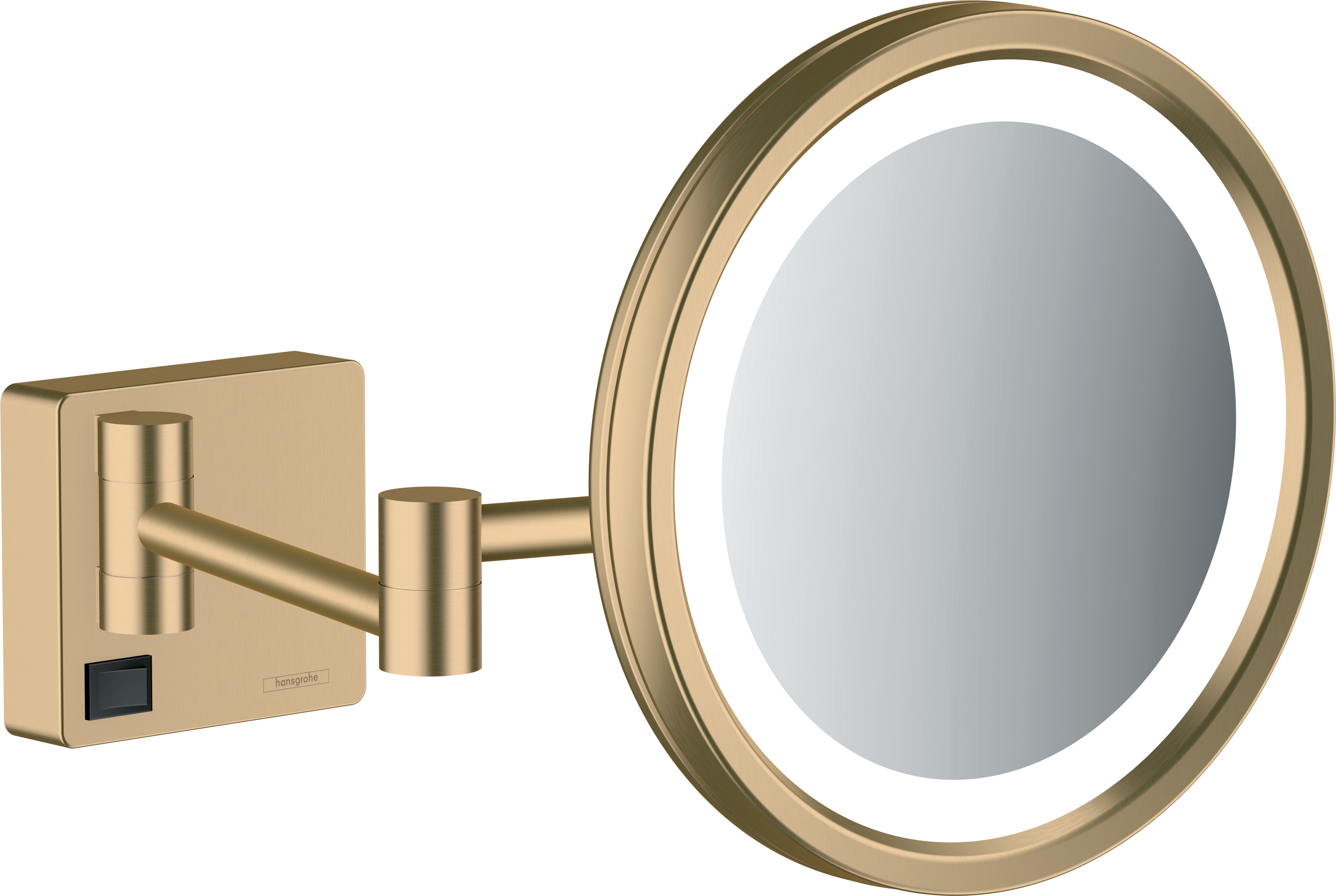 Miroir de rasage Hansgrohe AddStoris 41790140, grossissement x3, avec éclairage LED, fixation murale, bronze brossé 4
