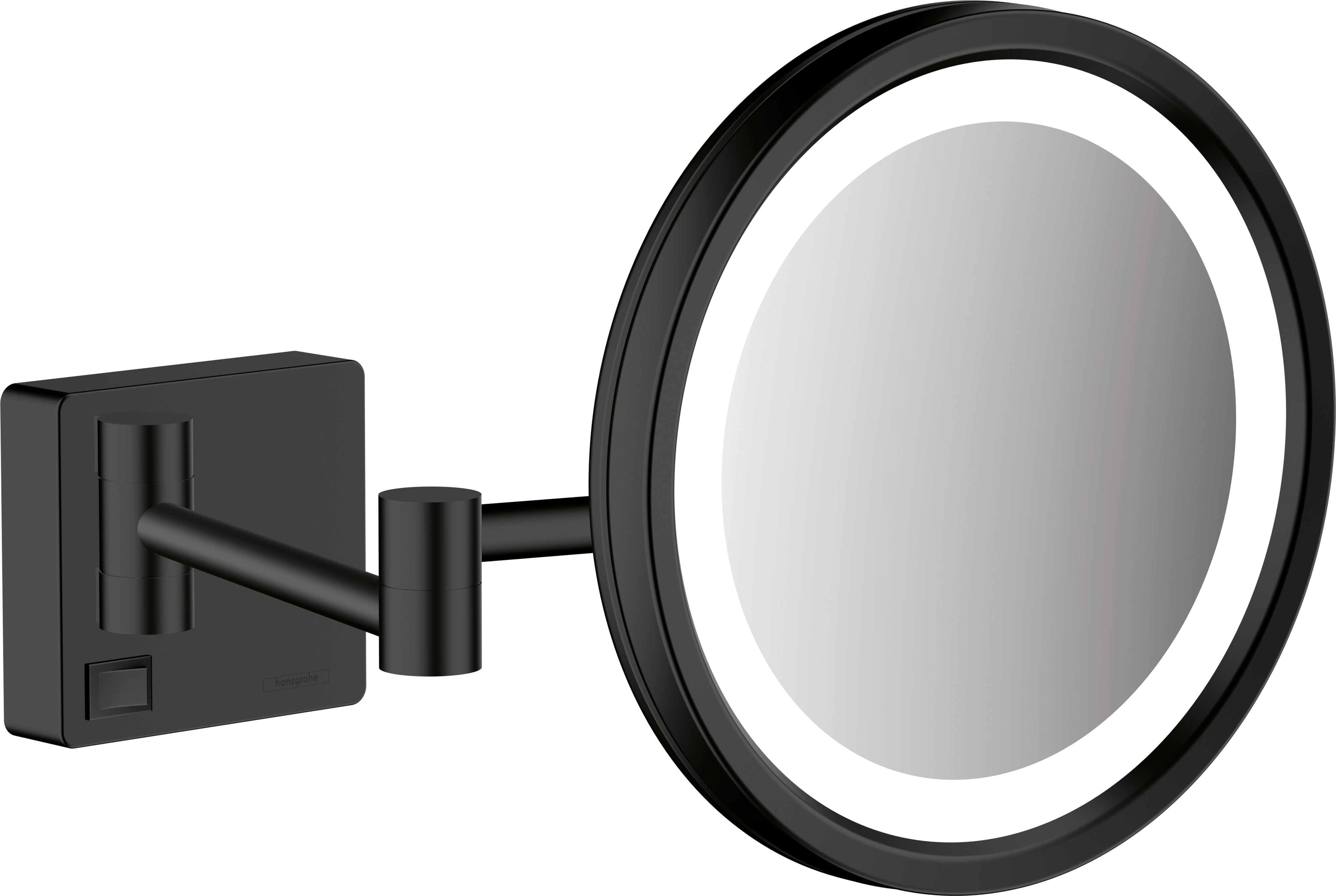 Miroir cosmétique hansgrohe AddStoris 41790670, grossissement x3, avec éclairage LED, fixation murale, noir mat 4